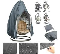 RMW Grey Hanging Egg Chair Cover Rattan Single Swing Seat Chair Cover For Garden Patio Outdoor Waterproof Anti-dust Furniture Cover 190CM X 115CM