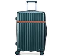 RMW Luggage Medium 24” Suitcase Trolley on 4 Dual Spinner Wheels Super Lightweight PC+ABS Hard Shell with Built-in Combination Lock Aluminum Telescopic Handle (Dark Green, Medium 24")