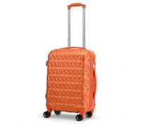 RMW Suitcase Hard Shell | Trolley Suitcases | 3 Digit Combination Lock| 4 Dual Spinner Wheels | Lightweight | Hold Check in Luggage | Aluminum Telescopic Handle (Cosmic Orange, Cabin 20")
