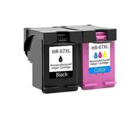 RMXGZQ 67XL Ink Cartridge Comaptible with 67 67 XL 2723 2752 1225 6020 6052 6055 6420 6452 4152 4140 4155 Printer(1Black 1Color)