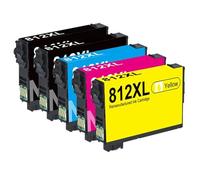 RMXGZQ 812XL with Upgrade chip Ink Cartridge Compatible with 812 T812 XL Ink to use Pro WF-7820 WF-7840 WF-7310 EC-C7000 Printer(5PK-2BK3C)