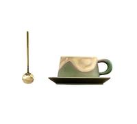 RMXHGUIEE Creative Water Cup, Mountain and sea Blue Coffee Cup Set(Green)