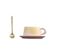 RMXHGUIEE Creative Water Cup, Mountain and sea Blue Coffee Cup Set(Pink)
