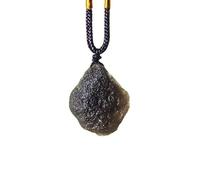 RMYSUM Authentic Raw Cintamani Stone,Arizona Meteorite Necklace,Obsidian Necklace Saffordite Tektite,Brown Meteorite, Brown, Stone, Agate