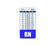 RN Badge Buddy Vertical w/Height & Weight Conversion Charts (Standard, Blue)