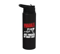 RN ICU Night Shift Nurse Skeleton Halloween Womens Stainless Steel Insulated Water Bottle