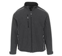 ØRN International Crane (4240) Mens Workwear Fur-Lined Softshell Outdoor Jacket, Breathable, Water Resistant, Machine Washable - Melangge/Black, Extra Small