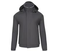 ØRN Mens Bomber Jacket - Hooded Workwear with Insulated Fleece Lining, Water Resistant, Machine Washable, Fulmar 4300 - Graphite, 4XL