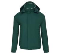ØRN Mens Bomber Jacket - Hooded Workwear with Insulated Fleece Lining, Water Resistant, Machine Washable, Fulmar 4300 - Bottle Green, 5XL