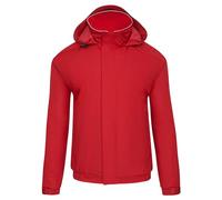 ØRN Mens Bomber Jacket - Hooded Workwear with Insulated Fleece Lining, Water Resistant, Machine Washable, Fulmar 4300 - Red, Large