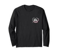 RN Nurse Breast Cancer Awareness Shirt, Pink RN Nurse Logo Long Sleeve T-Shirt