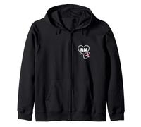 RN Nurse Breast Cancer Awareness Shirt, Pink RN Nurse logo Zip Hoodie