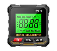 RN01 Digital Angle Meter with Backlit LCD Display, ±0.3° Accuracy, 0.05° Resolution, Magnetic Base for Woodworking & Construction, Measures