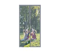 RnCop Magnetic Screen Door fits Door up to 80 ×200cm, Heavy Duty Fly Screen Door Mesh Screen Curtain - Self Sealing, Hands Free, Frame Hook & Loop-Grey