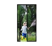 RnCop Magnetic Screen Door fits Door up to 90 ×210cm, Heavy Duty Fly Screen Door Mesh Screen Curtain - Self Sealing, Hands Free, Frame Hook & Loop-Black