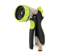 RnCop Metal Hose Spray Gun, 8 Adjustable Patterns Metal Body High-Pressure Hose Nozzle for Precision Watering, Perfect for Plants, Lawns, Cars, Bikes, and Pets Bathing-Green