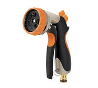 RnCop Metal Hose Spray Gun, 8 Adjustable Patterns Metal Body High-Pressure Hose Nozzle for Precision Watering, Perfect for Plants, Lawns, Cars, Bikes, and Pets Bathing-Orange