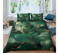 RNDKAUUIE Gold Leaves 3D Print Duvet Cover Bedding Set for Boys Men Lightweight Microfiber Polyester leaf Comforter Cover with Pillow Shams, Zipper, 3 Pieces King（220x240cm）
