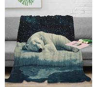 RNDKAUUIE Polar Bear 3D Print Pattern Fleece Throw Blanket Girly Blanket for Kids Adult Plush Blanket Fuzzy Blanket for Sofa Bed Room Single 80x90inch(200x230cm)