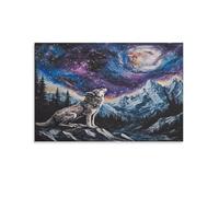 RNDKAUUIE Wolf Poster Artwork Canvas Prints Picture Modern Canvas Wall Art Picture Wall Hanging for Dining Room Kitchen Home Office Decor 16x24inch(40x60cm)