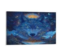 RNDKAUUIE Wolf Wall Decor Poster Canvas Prints Picture Modern Wall Art Picture Wall Hanging for Living Room Home Decorations 20x30inch(50x75cm)