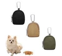 Rndqw 3Pcs Dog Treat Pouch, Portable Dog Treat Bag, Minimalist Low-Key Treats Pouch with Carabiner, Stain-Resistant Treats Bag Suitable for Outdoor Camping, Grassland, Forest Hiking