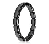 RnemiTe-amo Hematite Bracelet for Men -Natural Stone Hematite Bracelet Black Stretch Beaded Bracelet, Reclaim Confidence & Focus, Inspirational Jewelry Gifts for Husband/Boyfriend, One Size, hematite