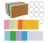 RNFKSU 10 Pieces Of Online Learning Cards, Portable Blank Word Cards, Loose-Leaf Memory Buckle Supplies, Suitable For Schools And Offices.