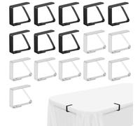 RNFKSU 16 Pieces Of Stainless Steel Tablecloth Clips, Practical Tablecloth Fixing Tools, Accessories To Prevent Tablecloth From Shifting, Suitable For Restaurants, Weddings, And Party Scenes.