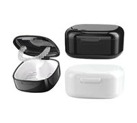 RNFKSU 2 Pieces Of Denture Storage Box, Portable Filter Cleaning Box, Oral Care Accessories, Suitable For Storing Invisible Braces, Correction Retainers.
