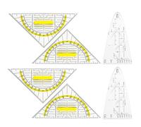 RNFKSU 4 Transparent Multi-Function Measuring Triangles, 2 Cosine Rulers, Student Drawing Rulers With Handles, Mathematical Problem-Solving Rulers, And Drawing Graphics Rulers.