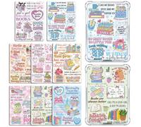 Rngmsi Insert Cardstock for Clear Case - 8 Pcs Book Lover Cardstock Inserts Compatible with Kindle Paperwhite 11th-12th, 6.9"X4.8" Bookish Cute Animal Papers for E-Reader Clear Back Cover Accessories