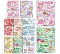 Rngmsi Insert Cardstock for Clear Case - 8 Pcs Funny Reading Cardstock Inserts Compatible with Kindle Paperwhite 11th-12th, 6.9"X4.8" Bookish Papers for E-Reader Clear Back Cover Accessories