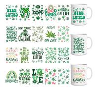 Rngmsi UV DTF Cup Wrap - 20 Sheets Weed UV DTF Cup Wraps for 16 oz Mushroom Uvdtf Cup Wraps Personalized UV DTF Decals Waterproof UV DTF Wraps for Glass Cups Wood Crafts