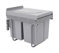 RNGWHTOM Space Saving Dual Trash Can Pull-Out Cabinet! 2x4.4Gal Hidden Kitchen Bin with Lid, Stops Odors & Saves Floor Space, Soft Close Slide for Easy Recycling