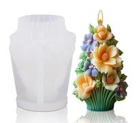 RNHDLY Candle Moulds for Casting, DIY Silicone Mould Flowers 3D Candle Moulds Silicone, Candle Moulds Silicone for DIY Scented Candles, New Year, Valentine's Day, Wedding Party Decorations (Style A)