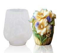 RNHDLY Candle Moulds for Casting, DIY Silicone Mould Flowers 3D Candle Moulds Silicone, Candle Moulds Silicone for DIY Scented Candles, New Year, Valentine's Day, Wedding Party Decorations (Style C)