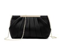 RNIEGA Clutch Purses for Women Satin Evening Bag Elegant Pleated Formal Handbag Simple Classy Purse, Gold