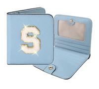 RNIEGA Initial Wallet Women Small Teen Girl Gifts Trendy Stuff Girls Wallets Personalized Christmas Birthday Gift for Women Friends Daughter Granddaughter 6 7 8 9 10 11 12 13 Year Old, Light Blue, S