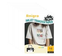 Rnigra 10PCS Heat Transfer Paper A4, Premium Inkjet Transfer Paper on T-Shirt for Light Fabrics, Iron on Printer Paper, Iron on Transfer Paper White Clothes, Textiles, Clothes