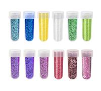 Rnigra 12 PCS Fine Glitter, Craft Glitter for Slime, Body Nail Art, Bath Ball, Card Making, DIY Projects, for Christmas Epoxy Resin, Wedding Decoration