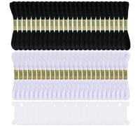 Rnigra Black Embroidery Thread 25pcs, White Embroidery Threads 25pcs, Embroidery Floss with 10 Embroidery Bobbins, Friendship Bracelet Thread, Cross Stitch Thread Ideal for Arts & Crafts