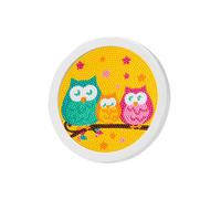 Rnigra Diamond Art, Diamond Painting with Frame, The Owl Family Diamond Art Kits, Diamond Decorative Painting, Resin Round Diamond, 30% More Diamonds, 16.5X16.5cm,