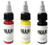 Rnigra Tattoo Ink Red, Black, Lemon Yellow 3PCS, Tattoo Practice Pigment