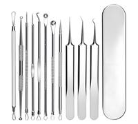Rnitle 11 PCS Blackhead Remover,Professional Stainless Steel Pimple Popper Comedone Extractor Tools,for Removing Pimple,Zit on Face,Blackheads