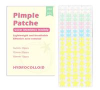 Rnitle Acne Patches[400 Pcs Cute Star],Hydrocolloid Dressing Cover for Effective Calming and Relief of Acne,Pimple Patches,Spot Treatment Pimple Stickers,Facial Care(5Colors,10+12+14mm)