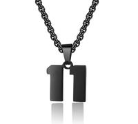 Rnivida Number Necklace with Bible Verse for Athletes Stainless Steel Jersey Pendant Necklace Meaningful Sports Jewelry for Basketball Baseball Soccer Fans, S, Stainless Steel, No Gemstone