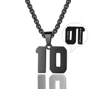 Rnivida Number Necklace with Bible Verse for Athletes Stainless Steel Jersey Pendant Necklace Meaningful Sports Jewelry for Basketball Baseball Soccer Fans, S, Stainless Steel, No Gemstone
