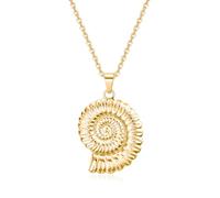 Rnivida Shell and Starfish Pendant Necklace for Women,14k Gold Plated Stainless Steel Summer Beach Jewelry Gift for Her, L, Stainless Steel, No Gemstone