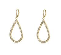 Rnivida Stainless Steel Cz Teardrop Hoop Dangle Earrings,Hanging Hoop Earring for Women,Hypoallergenic, Stainless Steel, Rhinestone